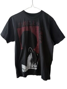 Disney Angry Mickey Mouse Graphic T Shirt Black Men Medium M Indie Sleaze Y2K